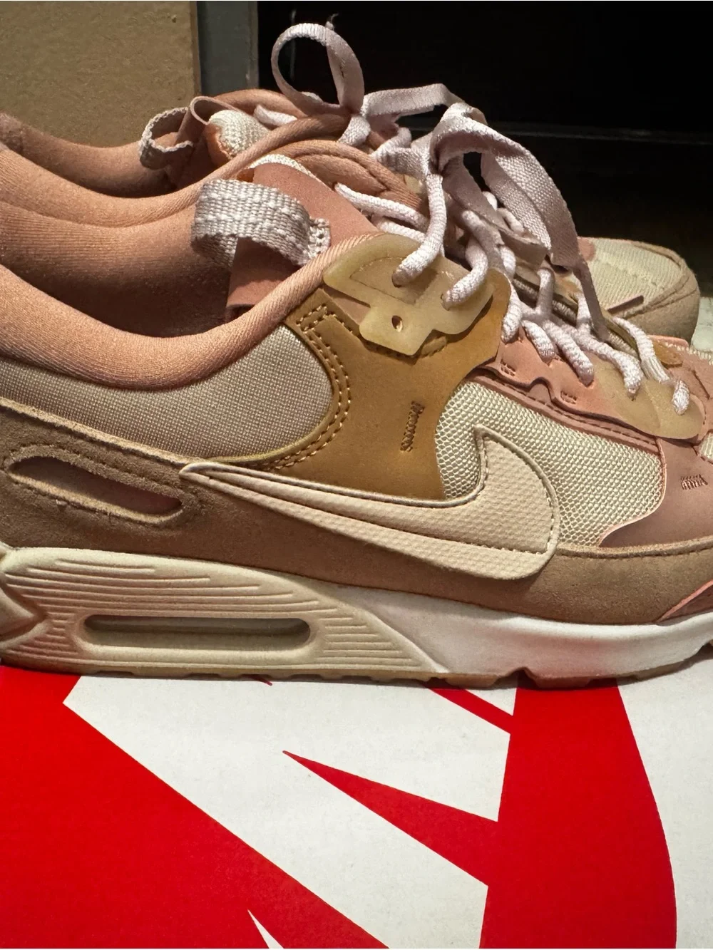 Nike Women’s Beige, Pink & Tan Air Max Sneaker - Picture 3 of 4